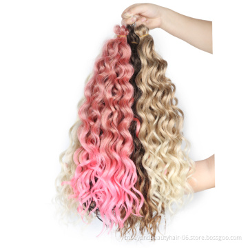 Ocean Wave Crochet Hair Dark Brown Ocean Wave Braids Hair Synthetic Crochet Braiding Hair Extensions